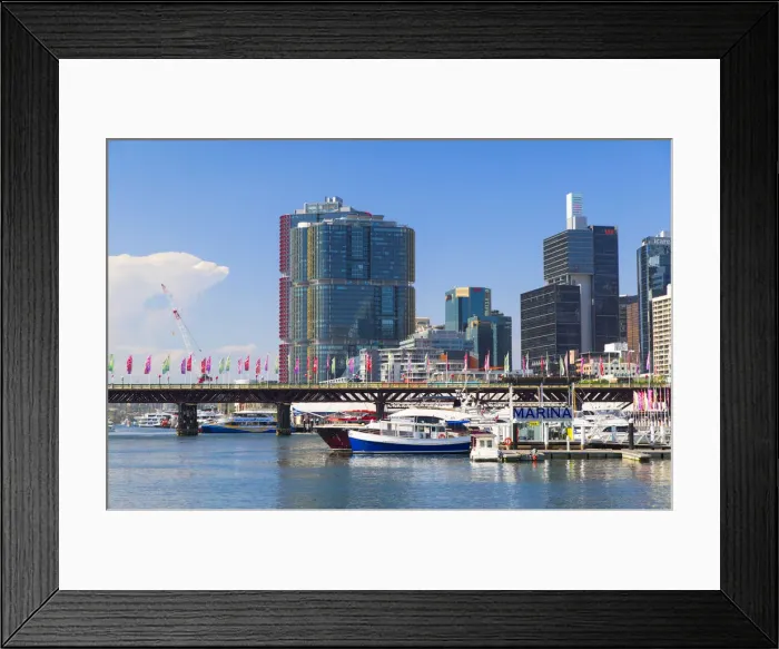 Framed Print : Barangaroo and Darling Harbour, Sydney, New South Wales, Australia Framed Print : Barangaroo and Darling Harbour, Sydney, New South Wales, Australia