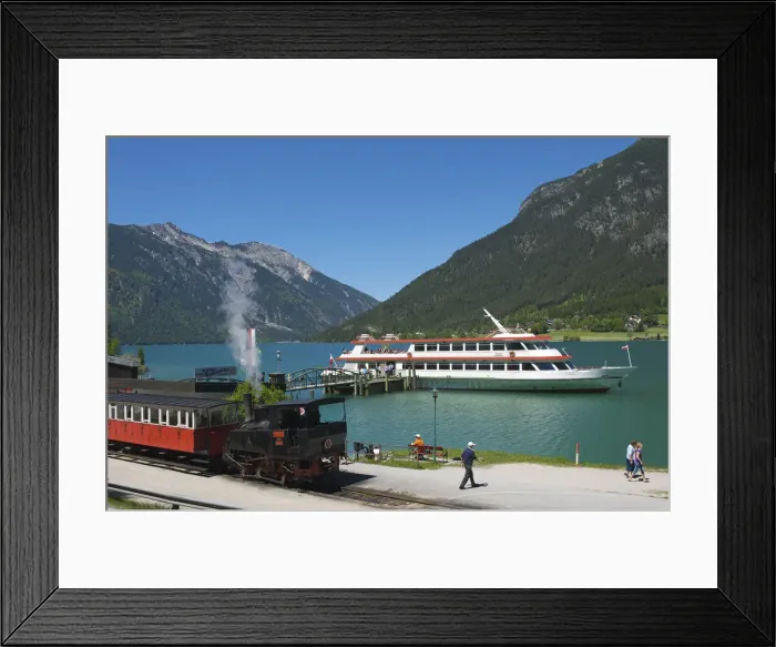 Framed Print : Lake Achensee Train, Lake Achensee, Tyrol, Austroa, Europe