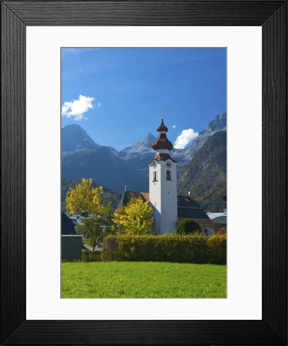 Framed Print : Church of Lofer in Pinzgau, Salzburger Land, Austria