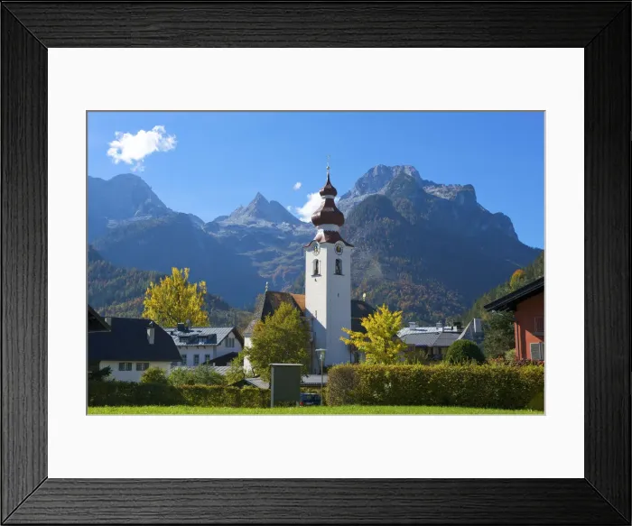 Framed Print : Church of Lofer in Pinzgau, Salzburger Land, Austria