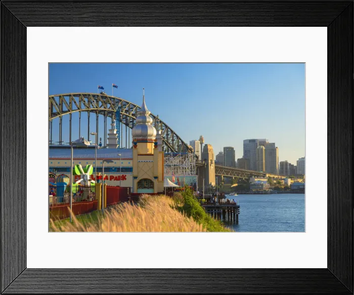 Framed Print : Sydney Harbour Bridge and Luna Park from Lavender Bay, Sydney, New South Wales, Australia
