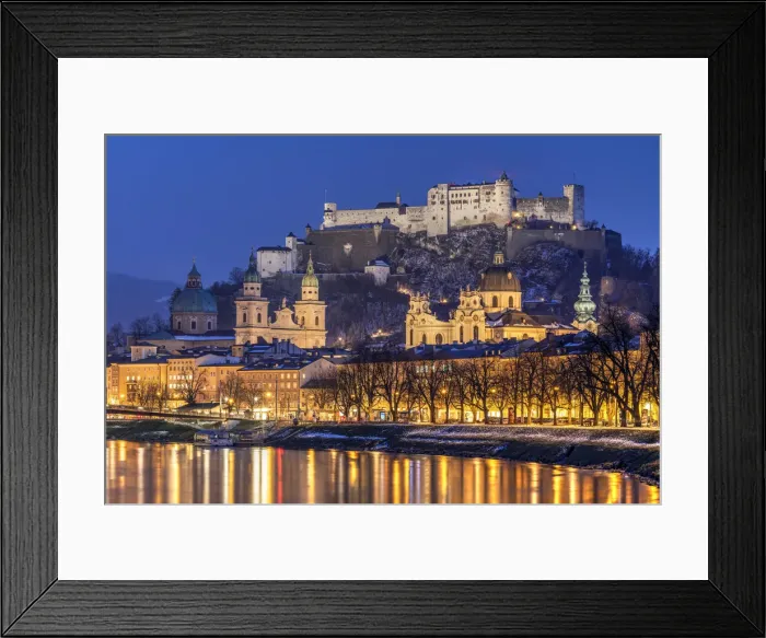 Framed Print : Old town skyline at dusk, Salzburg, Austria Framed Print : Old town skyline at dusk, Salzburg, Austria