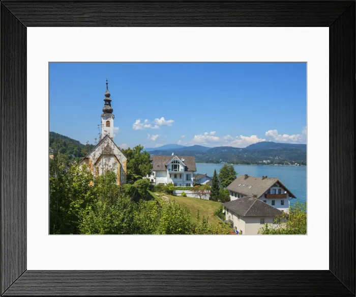 Framed Print : Winter church at Maria Waorth, Carinthia, Austria Framed Print : Winter church at Maria Waorth, Carinthia, Austria