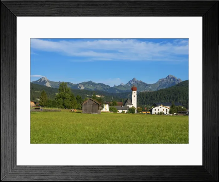Framed Print : Heiterwang with Tannheim mountain range, Tyrol, Austria Framed Print : Heiterwang with Tannheim mountain range, Tyrol, Austria