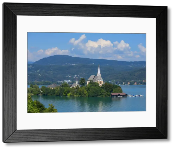 Framed Print : View at Maria Worth and Worthersee, Carinthia, Austria Framed Print : View at Maria Worth and Worthersee, Carinthia, Austria