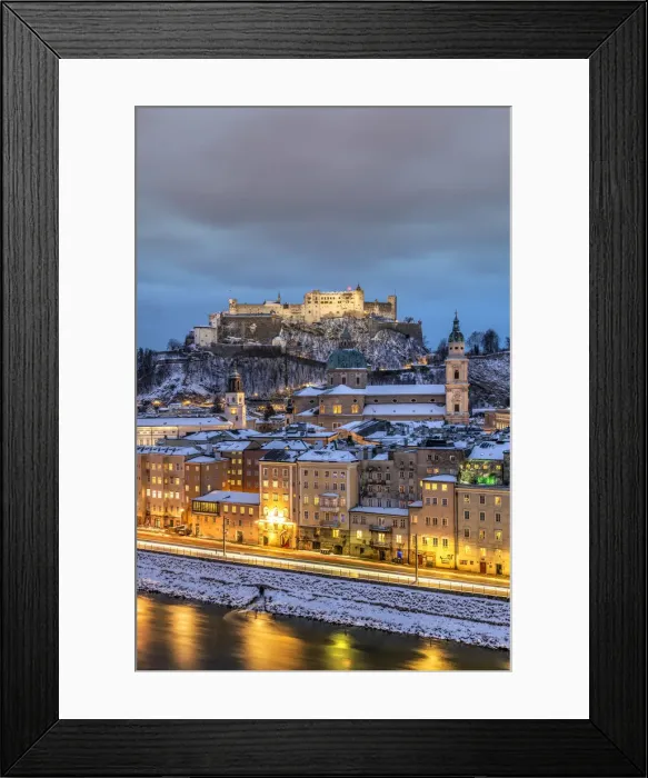 Framed Print : Old town skyline at dusk, Salzburg, Austria Framed Print : Old town skyline at dusk, Salzburg, Austria