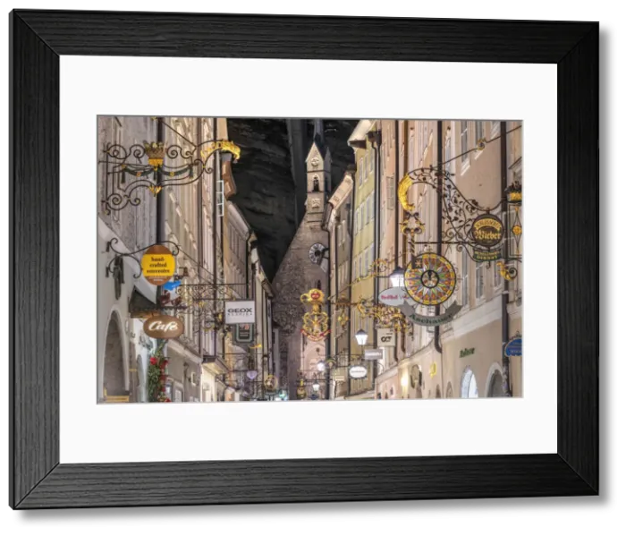 Framed Print : Guild signs, Getreidegasse pedestrian mall, Salzburg, Austria Framed Print : Guild signs, Getreidegasse pedestrian mall, Salzburg, Austria