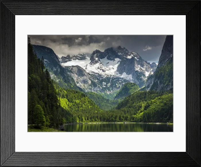 Framed Print : Gosausee lake with Hoher Dachstein mountain behind, Gosau, Upper Austria, Austria
