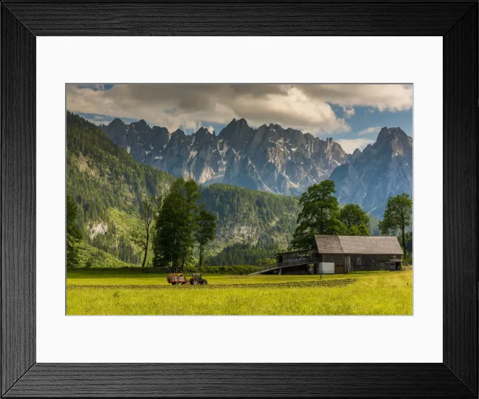 Framed Print : Rural mountain landscape, Gosau, Upper Austria, Austria Framed Print : Rural mountain landscape, Gosau, Upper Austria, Austria