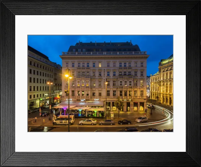 Framed Print : Night view of the Hotel Sacher, Vienna, Austria Framed Print : Night view of the Hotel Sacher, Vienna, Austria