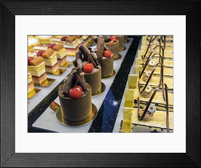 Framed Print : Cake display in a pastry shop of Vienna, Austria Framed Print : Cake display in a pastry shop of Vienna, Austria
