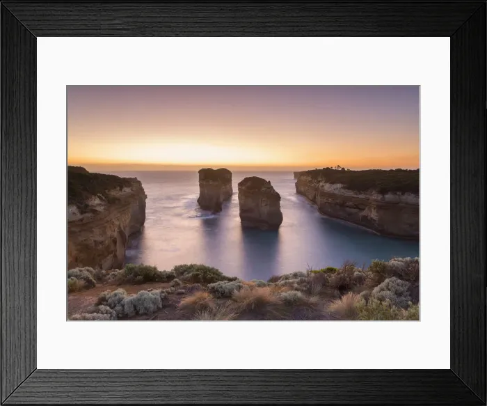 Framed Print : Loch Ard Gorge at sunset, Port Campbell National Park, Great Ocean Road, Victoria