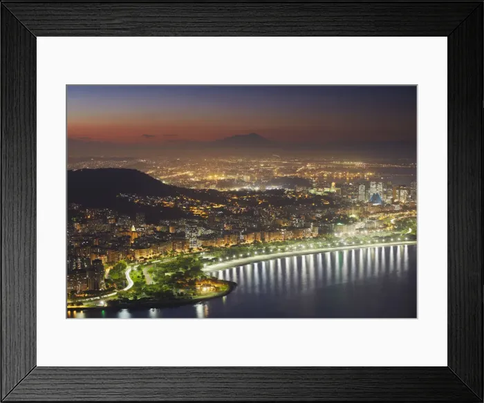 Framed Print : View of Flamengo and Centro at sunset, Rio de Janeiro, Brazil Framed Print : View of Flamengo and Centro at sunset, Rio de Janeiro, Brazil