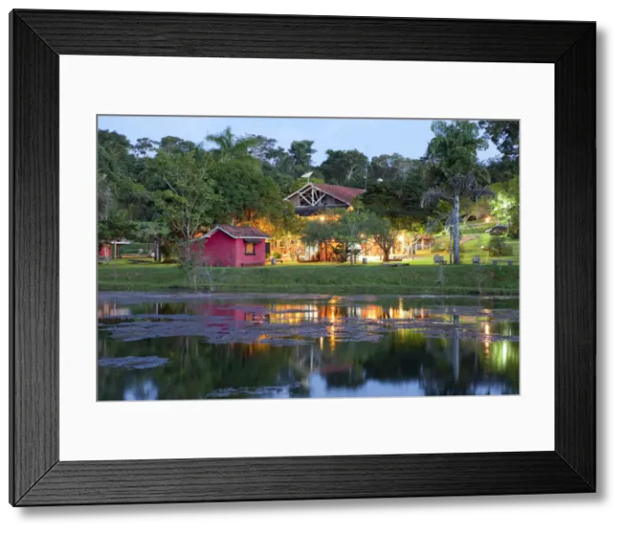 Framed Print : South America, Brazil, Mato Grosso, Sao Jose do Rio Claro, the lake, main buildings Framed Print : South America, Brazil, Mato Grosso, Sao Jose do Rio Claro, the lake, main buildings
