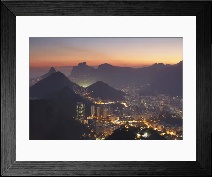 Framed Print : View of Rio at sunset, Rio de Janeiro, Brazil Framed Print : View of Rio at sunset, Rio de Janeiro, Brazil