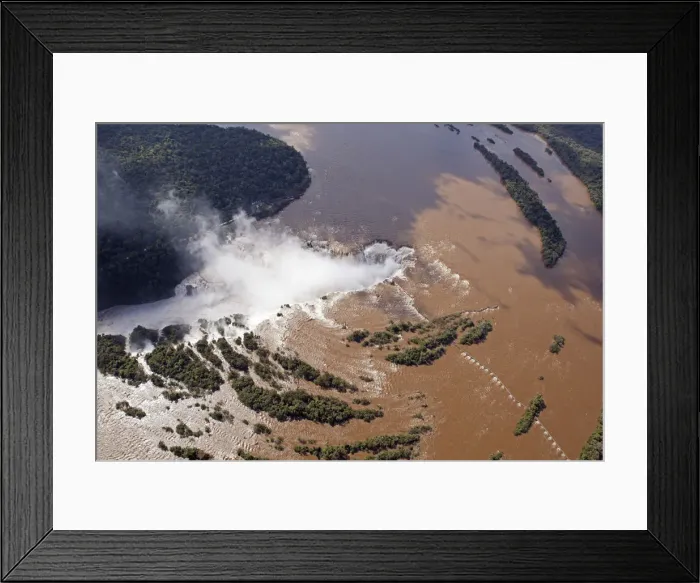 Framed Print : South America, Brazil, Parana, aerial view of the Devils Throat at the Iguazu Framed Print : South America, Brazil, Parana, aerial view of the Devils Throat at the Iguazu