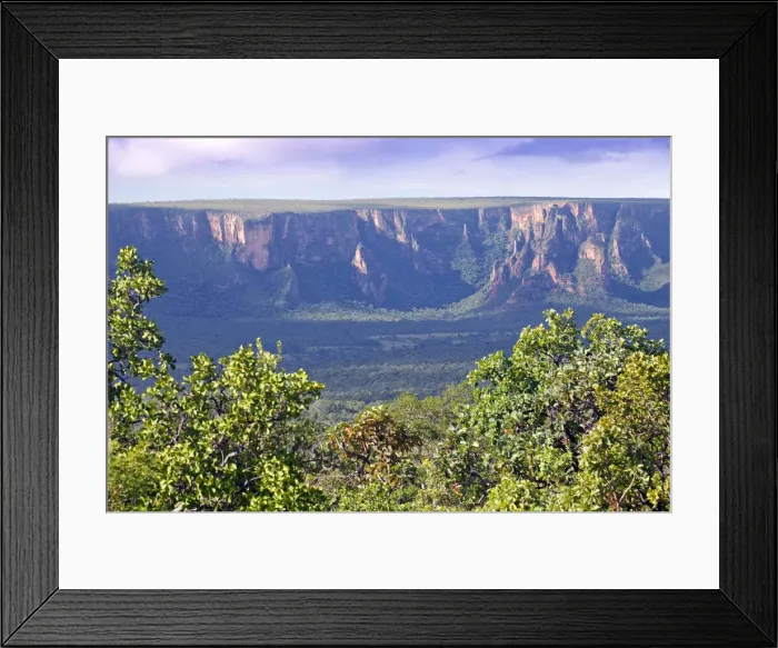 Framed Print : South America, Brazil, Mato Grosso, view of sandstone cliffs from the Morro Dos Ventos Framed Print : South America, Brazil, Mato Grosso, view of sandstone cliffs from the Morro Dos Ventos