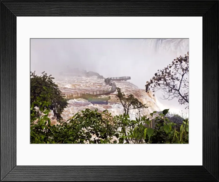 Framed Print : South America, Brazil, Parana, an observation platform closed because of flood Framed Print : South America, Brazil, Parana, an observation platform closed because of flood