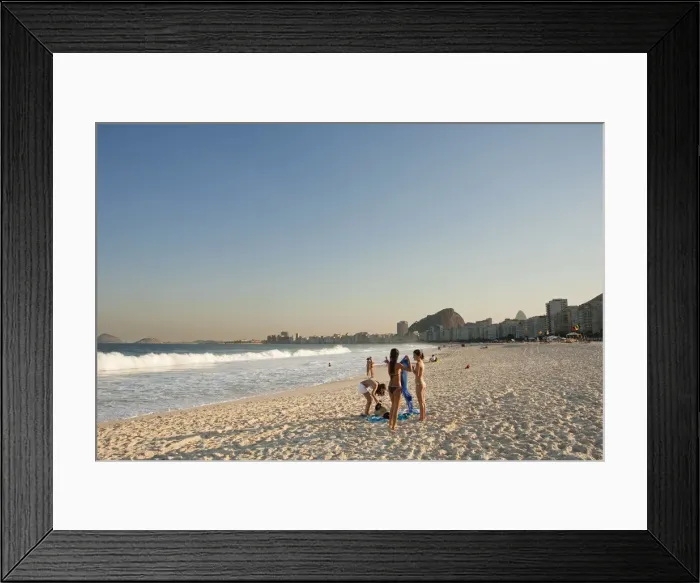 Framed Print : South America, Rio de Janeiro, Rio de Janeiro city, girls in bikinis on Copacabana Beach Framed Print : South America, Rio de Janeiro, Rio de Janeiro city, girls in bikinis on Copacabana Beach