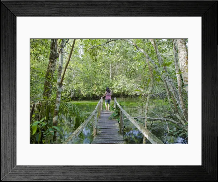 Framed Print : South America, Brazil, Mato Grosso do Sul, Bonito, A woman in a magenta top gazes Framed Print : South America, Brazil, Mato Grosso do Sul, Bonito, A woman in a magenta top gazes
