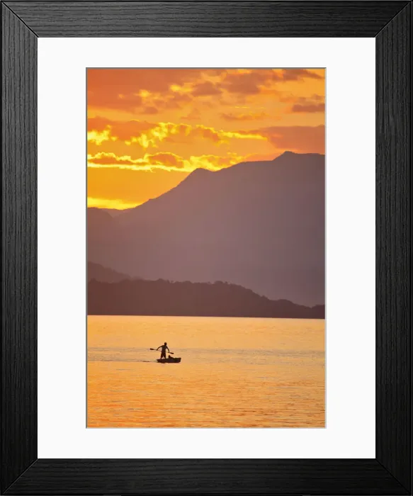 Framed Print : Brazil, Rio de Janeiro State, Angra dos Reis, Ilha Grande, a fisherman silhouetted Framed Print : Brazil, Rio de Janeiro State, Angra dos Reis, Ilha Grande, a fisherman silhouetted