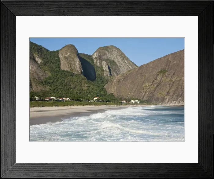 Framed Print : South America, Brazil, Rio de Janeiro state, Niteroi, heavy surf on Itacoatiara beach Framed Print : South America, Brazil, Rio de Janeiro state, Niteroi, heavy surf on Itacoatiara beach