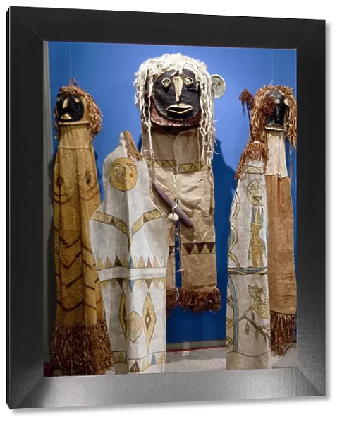 South America, Brazil, Amazonas, Manaus, Ticuna ritual costumes in the museum in the