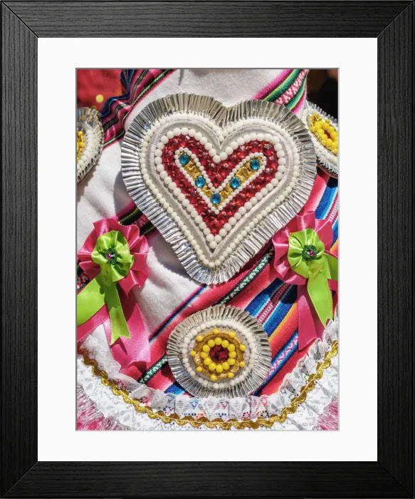 Framed Print : Detail of the Traditional Costume, Fiesta de la Virgen de la Candelaria, Copacabana Framed Print : Detail of the Traditional Costume, Fiesta de la Virgen de la Candelaria, Copacabana