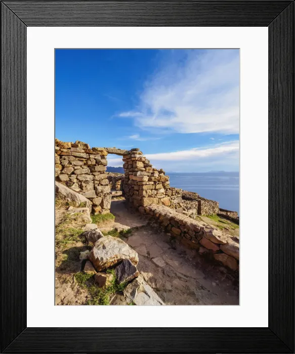 Framed Print : Chinkana Ruins, Island of the Sun, Titicaca Lake, La Paz Department, Bolivia