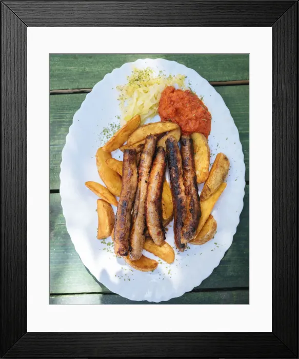 Framed Print : Traditional Bosnian dish of sausages, Old Town, Sarajevo, Bosnia & Hercegovina Framed Print : Traditional Bosnian dish of sausages, Old Town, Sarajevo, Bosnia & Hercegovina