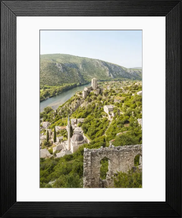 Framed Print : View from Fort Walls over Pocitelj, Bosnia & Hercegovina