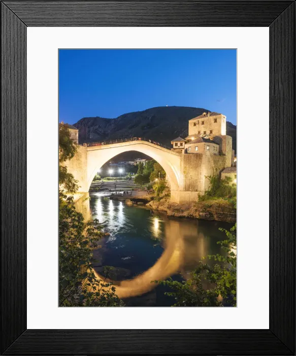 Framed Print : Stari Most Bridge at night, Mostar, Bosnia & Hercegovina Framed Print : Stari Most Bridge at night, Mostar, Bosnia & Hercegovina