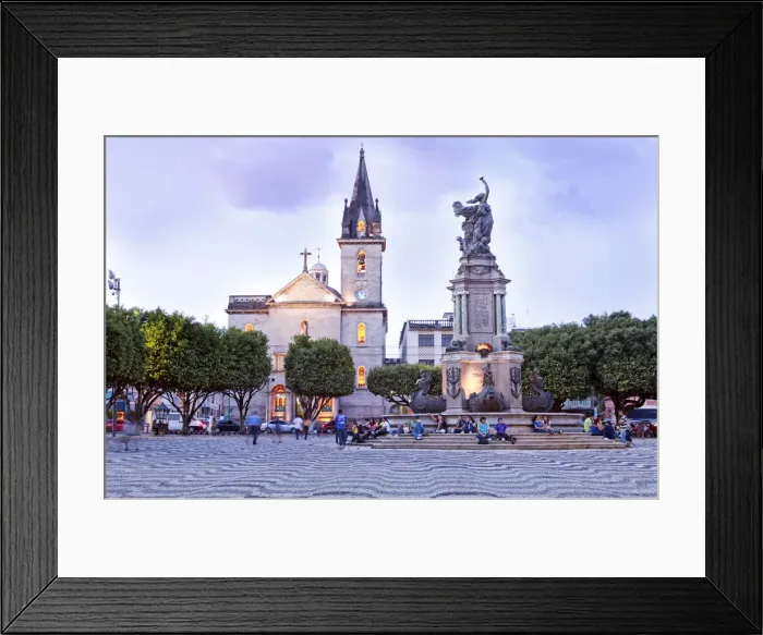 Framed Print : South America, Brazil, Amazonas state, Manaus, Sao Sebastiao square showing the Portuguese Framed Print : South America, Brazil, Amazonas state, Manaus, Sao Sebastiao square showing the Portuguese