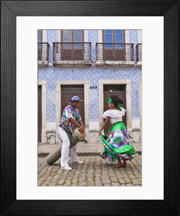 Framed Print : South America, Brazil, a tambor drummer and dancer from the Tambor de Crioula group Framed Print : South America, Brazil, a tambor drummer and dancer from the Tambor de Crioula group