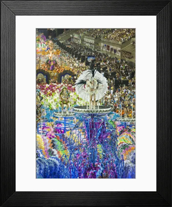 Framed Print : South America, Rio de Janeiro, Rio de Janeiro city, costumed dancer in a feather headdress Framed Print : South America, Rio de Janeiro, Rio de Janeiro city, costumed dancer in a feather headdress