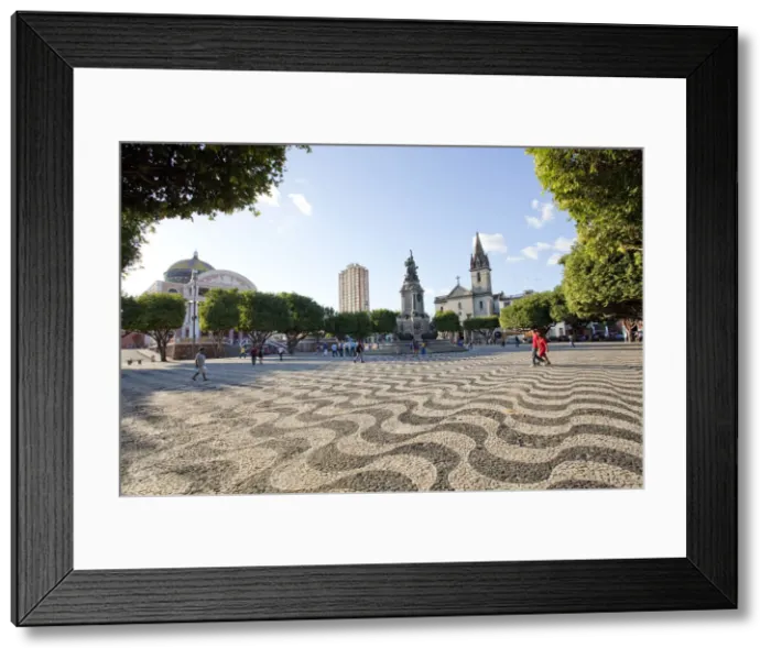 Framed Print : South America, Brazil, Amazonas state, Manaus, Sao Sebastiao square showing the Portuguese Framed Print : South America, Brazil, Amazonas state, Manaus, Sao Sebastiao square showing the Portuguese