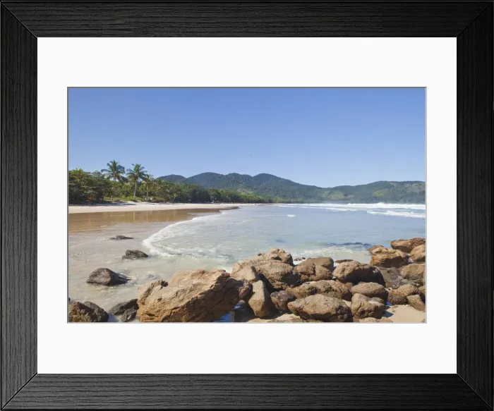 Framed Print : Brazil, Rio de Janeiro, Ilha Grande, general view of Lopes Mendes beach within Framed Print : Brazil, Rio de Janeiro, Ilha Grande, general view of Lopes Mendes beach within