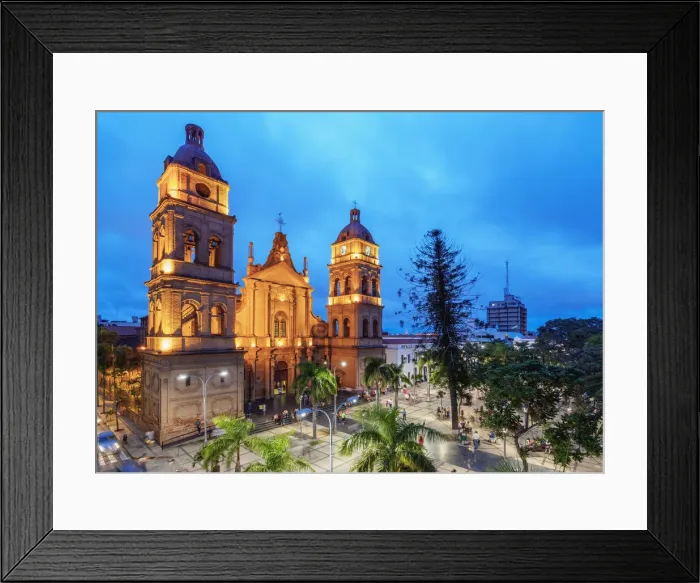 Framed Print : Cathedral Basilica of St. Lawrence, twilight, 24 de Septiembre Square, Santa Cruz Framed Print : Cathedral Basilica of St. Lawrence, twilight, 24 de Septiembre Square, Santa Cruz