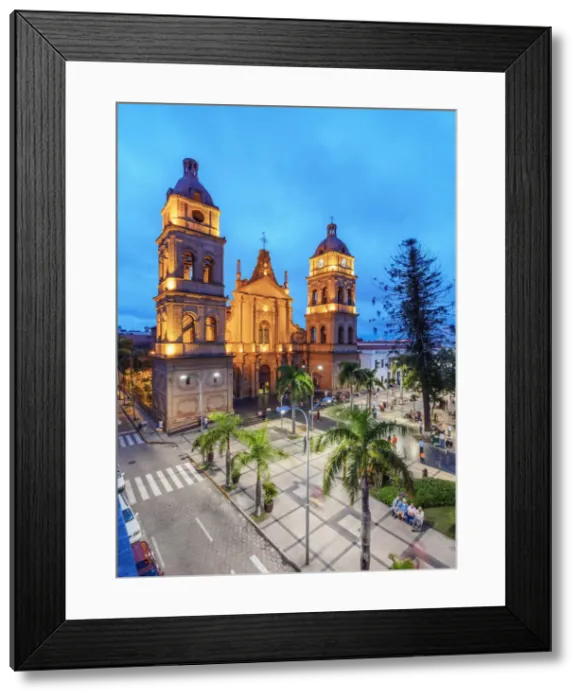 Framed Print : Cathedral Basilica of St. Lawrence, twilight, 24 de Septiembre Square, Santa Cruz Framed Print : Cathedral Basilica of St. Lawrence, twilight, 24 de Septiembre Square, Santa Cruz