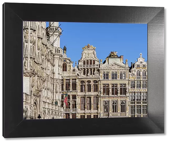 Houses at Grand Place, UNESCO World Heritage Site, Brussels, Belgium
