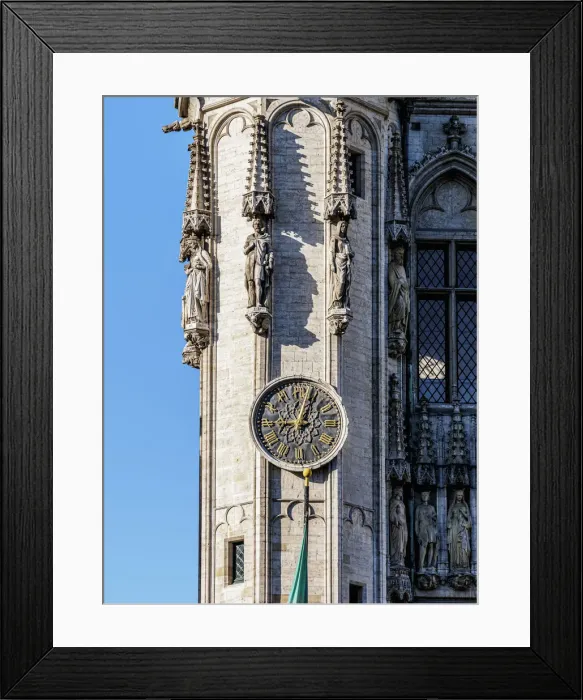 Framed Print : Town Hall at Grand Place, detailed view, UNESCO World Heritage Site, Brussels, Belgium