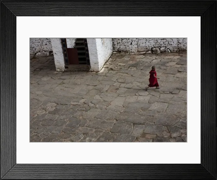 Framed Print : Bhuddist monks in the Dzong or temple in Paro, Bhutan