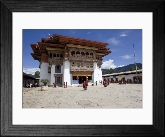 Framed Print : Bhutan. An elaborate building at the Gangtey Gompa Framed Print : Bhutan. An elaborate building at the Gangtey Gompa