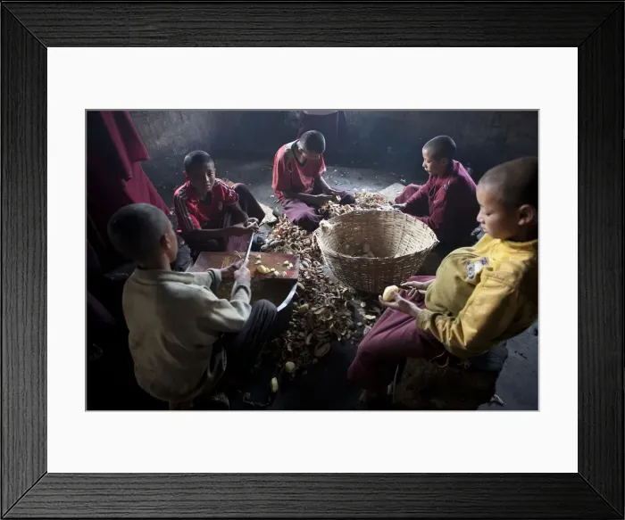Framed Print : Monks at the Kharchu Monastery near Chamkar, Bhutan Framed Print : Monks at the Kharchu Monastery near Chamkar, Bhutan