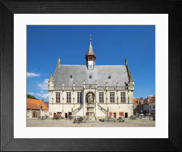 Framed Print : Belgium, West Flanders (Vlaanderen), Damme. Stadhuis Damme town hall Framed Print : Belgium, West Flanders (Vlaanderen), Damme. Stadhuis Damme town hall