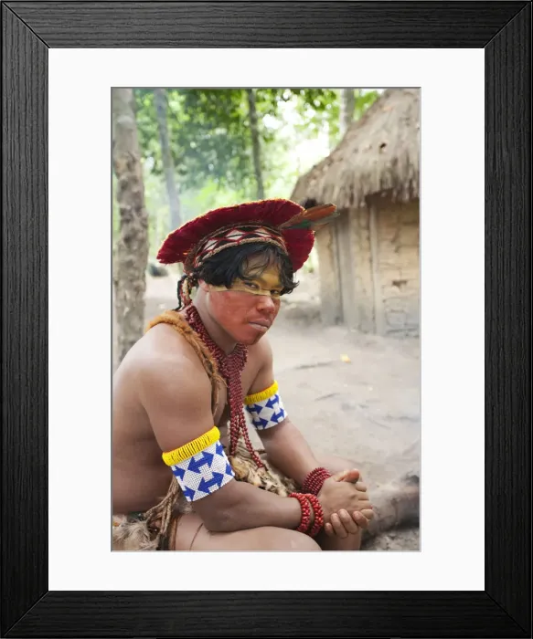 Framed Print : Brazil, Bahia, Porto Seguro, Pataxo indigenous Brazilian in the Jaqueira Pataxo Framed Print : Brazil, Bahia, Porto Seguro, Pataxo indigenous Brazilian in the Jaqueira Pataxo