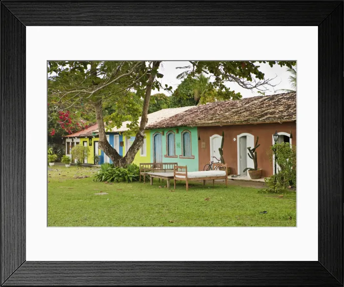 Framed Print : Brazil, Bahia, Trancoso, colourful cottages on the Praca Sao Joao Framed Print : Brazil, Bahia, Trancoso, colourful cottages on the Praca Sao Joao