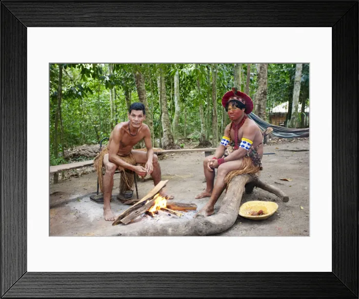 Framed Print : Brazil, Bahia, Porto Seguro, Pataxo indigenous Brazilians in the Jaqueira Pataxo