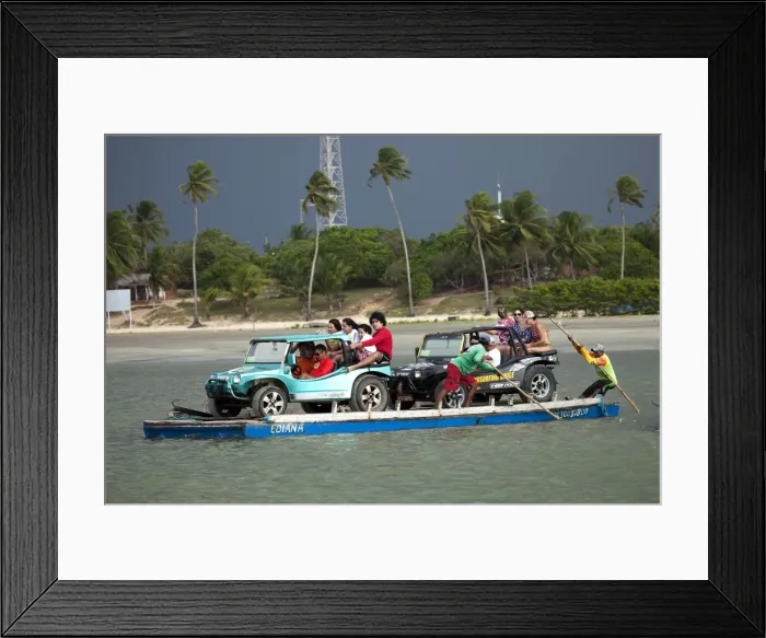 Framed Print : South America, Brazil, Ceara, Camocim, storm clouds over the ferry rafts at Guriu near Jericoacoara Framed Print : South America, Brazil, Ceara, Camocim, storm clouds over the ferry rafts at Guriu near Jericoacoara
