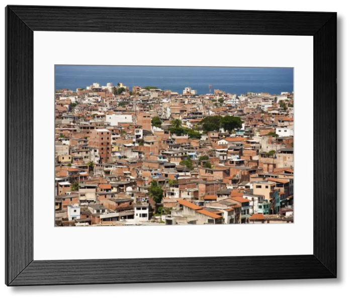 Framed Print : Brazil, Bahia, Salvador, A favela, slum community, in the centre of the Brazilian
